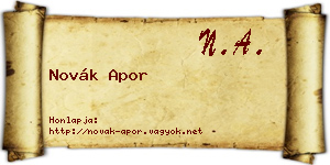 Novák Apor névjegykártya